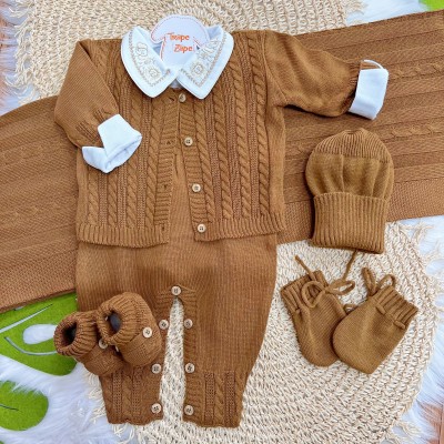 Saída de Maternidade Completa 7 Peças - Marrom